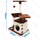 Nobleza Cat Tree, Beige and Brown Color-Blocked Style, L80 x W45 x H92 cm, Beige &amp; Brown;