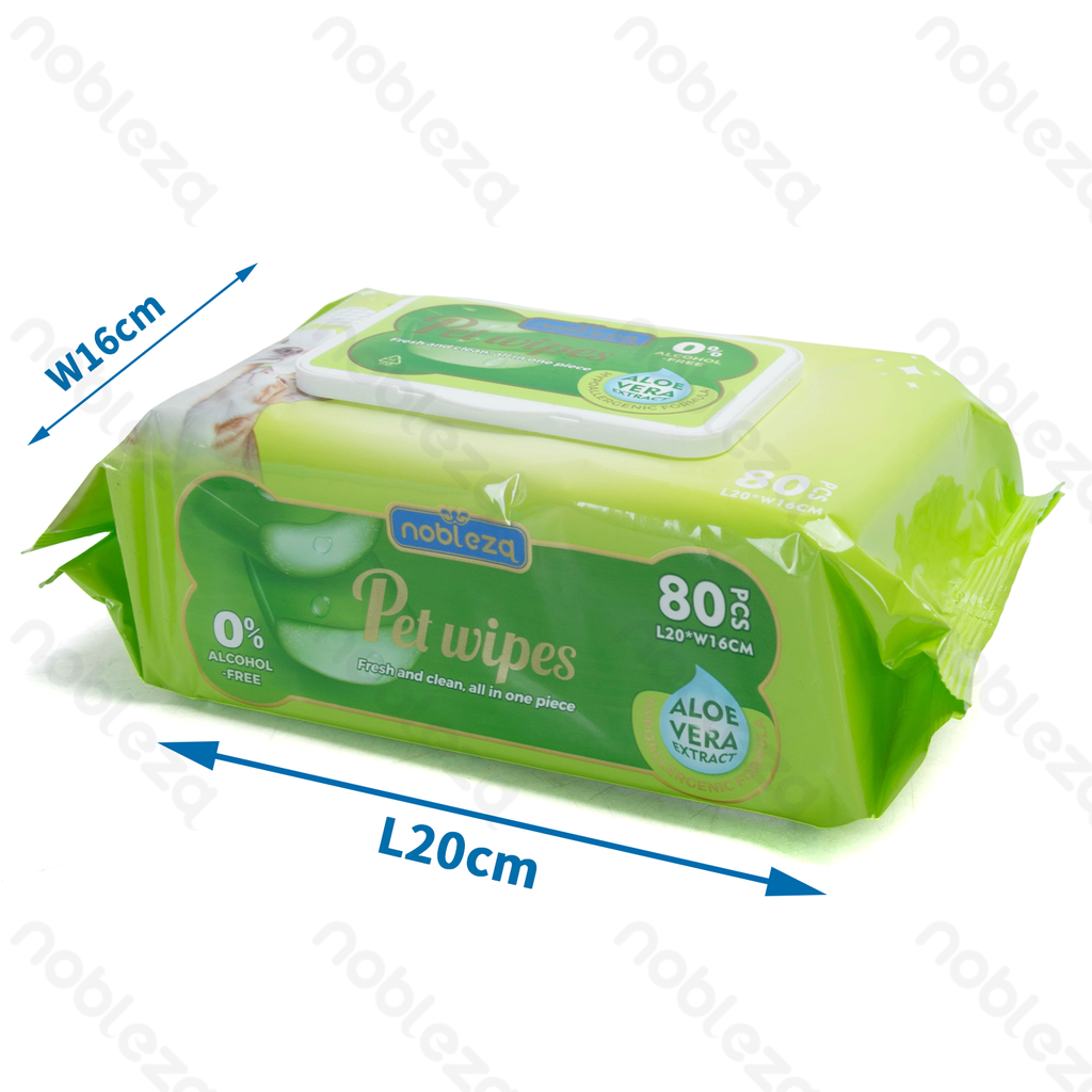 [B407043QC] Lingettes Nobleza série Aloe, 80 pièces
