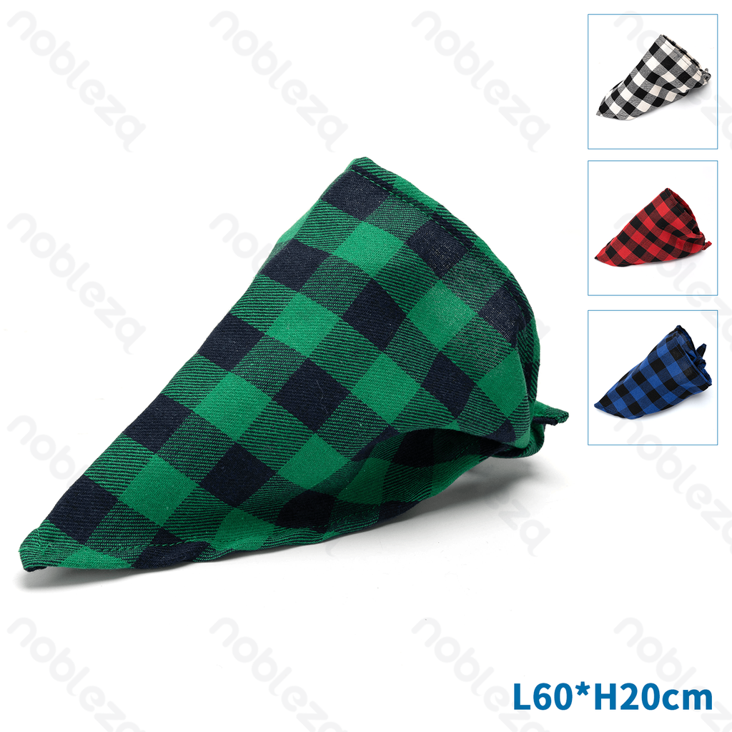 [B4070141K] Nobleza Checkered Triangle Scarf for Dogs