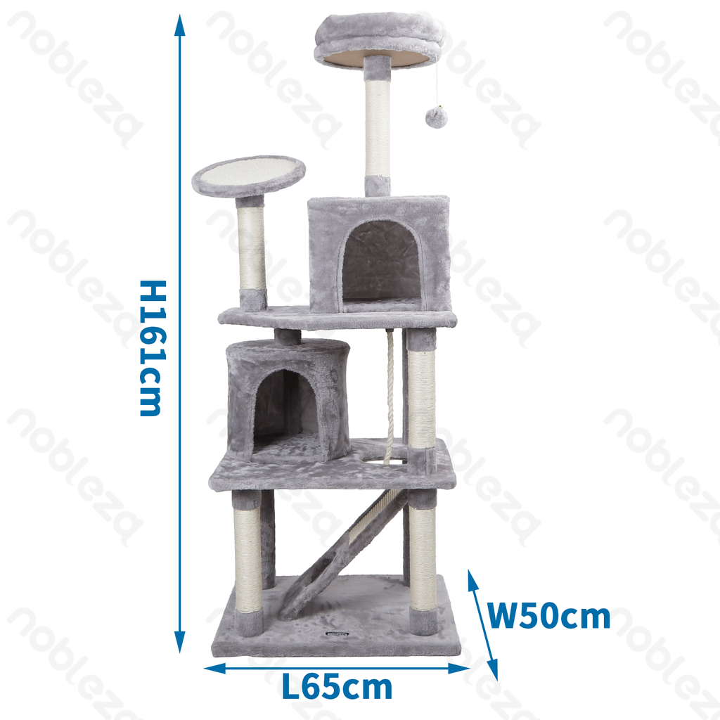 Nobleza Cat Tree, Luxury Model, L65 x W50 x H161 cm, Grey