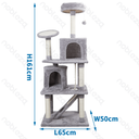 Arbre à chat Nobleza, modèle Luxury, L65 x l50 x H161 cm, gris