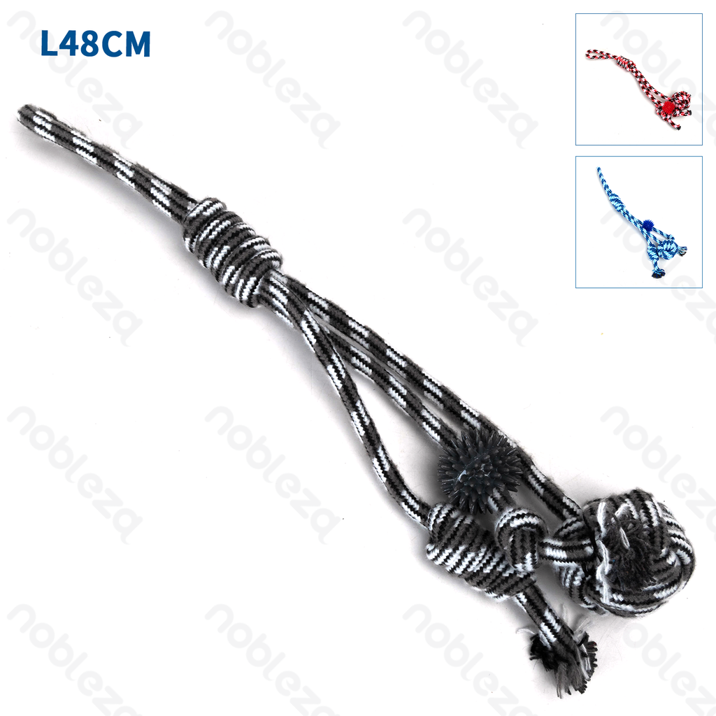 Nobleza Rope toys TPR L48cm Blue&White Red&Black White&Grey White&Black