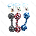 Nobleza Rope toys Double balls L20cm Blue&White Red&Black White&Grey White&Black