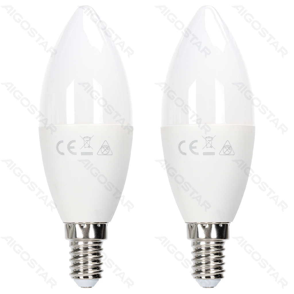Aigostar LED lamp C37 E14 12W 6500K 2st