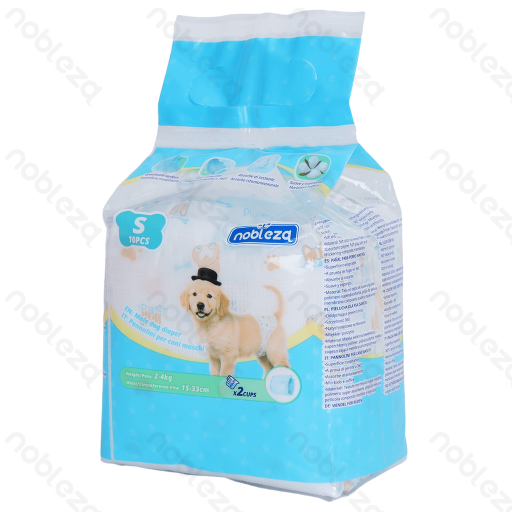 Nobleza Hundewindeln für Rüden S (L 45 × B 20 cm), 10 Stück/Beutel