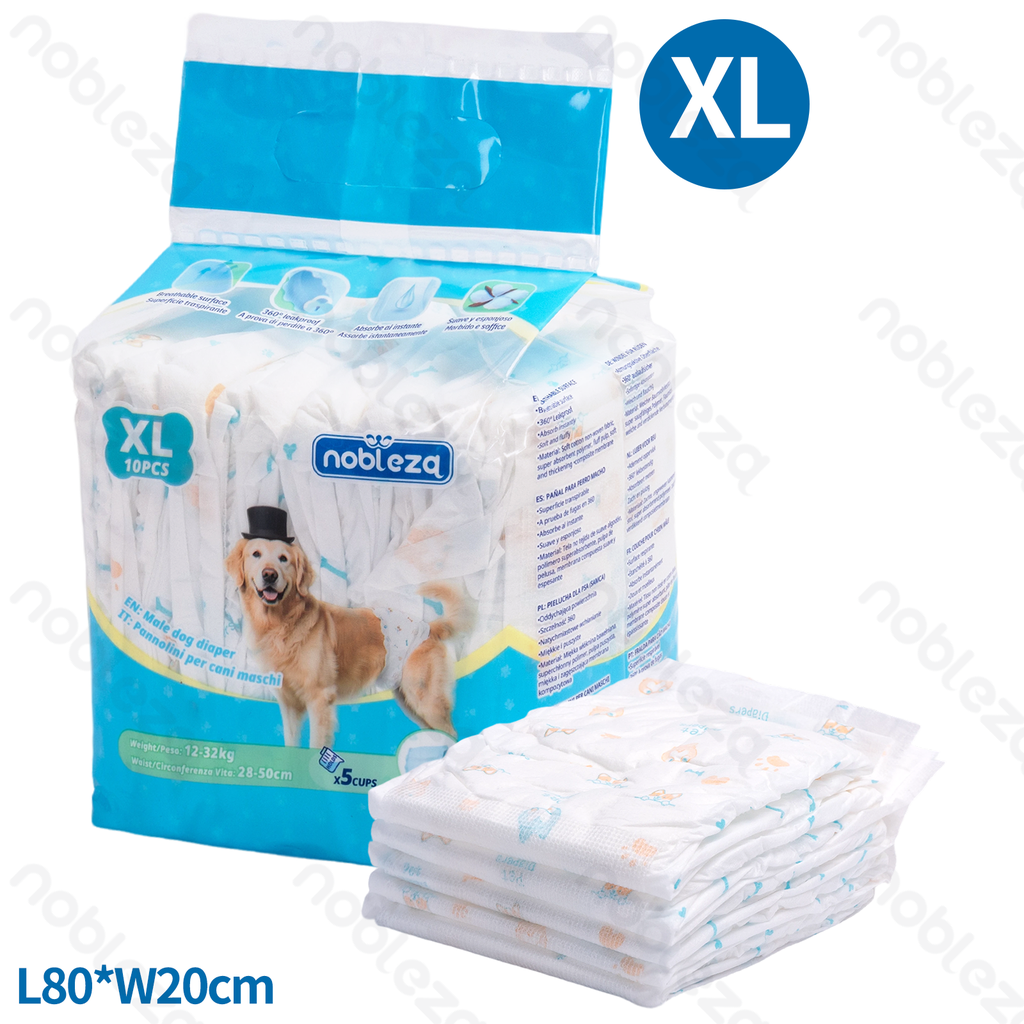 [B4070420A] Couches Nobleza pour mâles XL L80*l20 cm, 10 pièces/sachet blanc