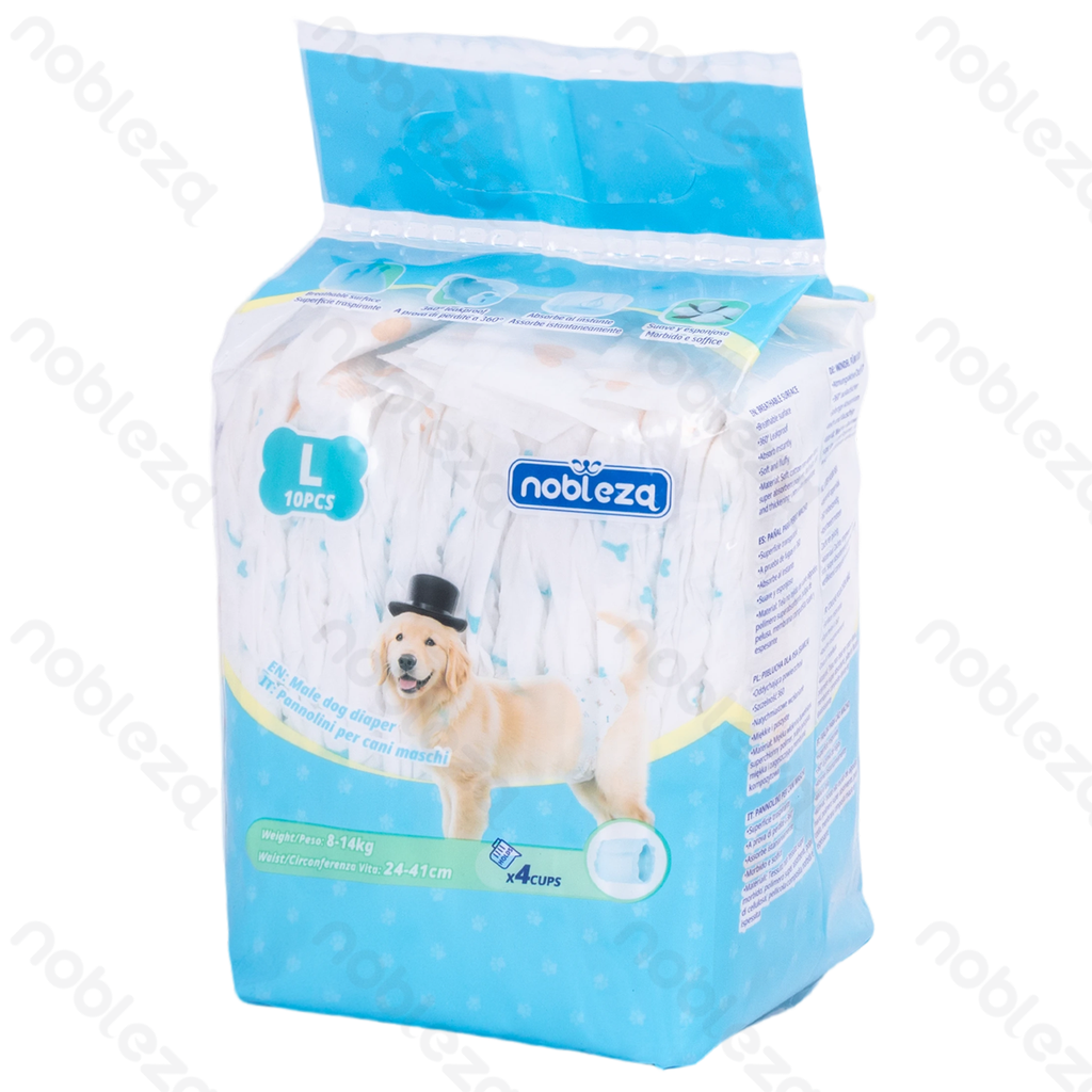 [B407041YY] Aigostar Luiers voor reuen L L65*B20CM 10 stk/witte zak