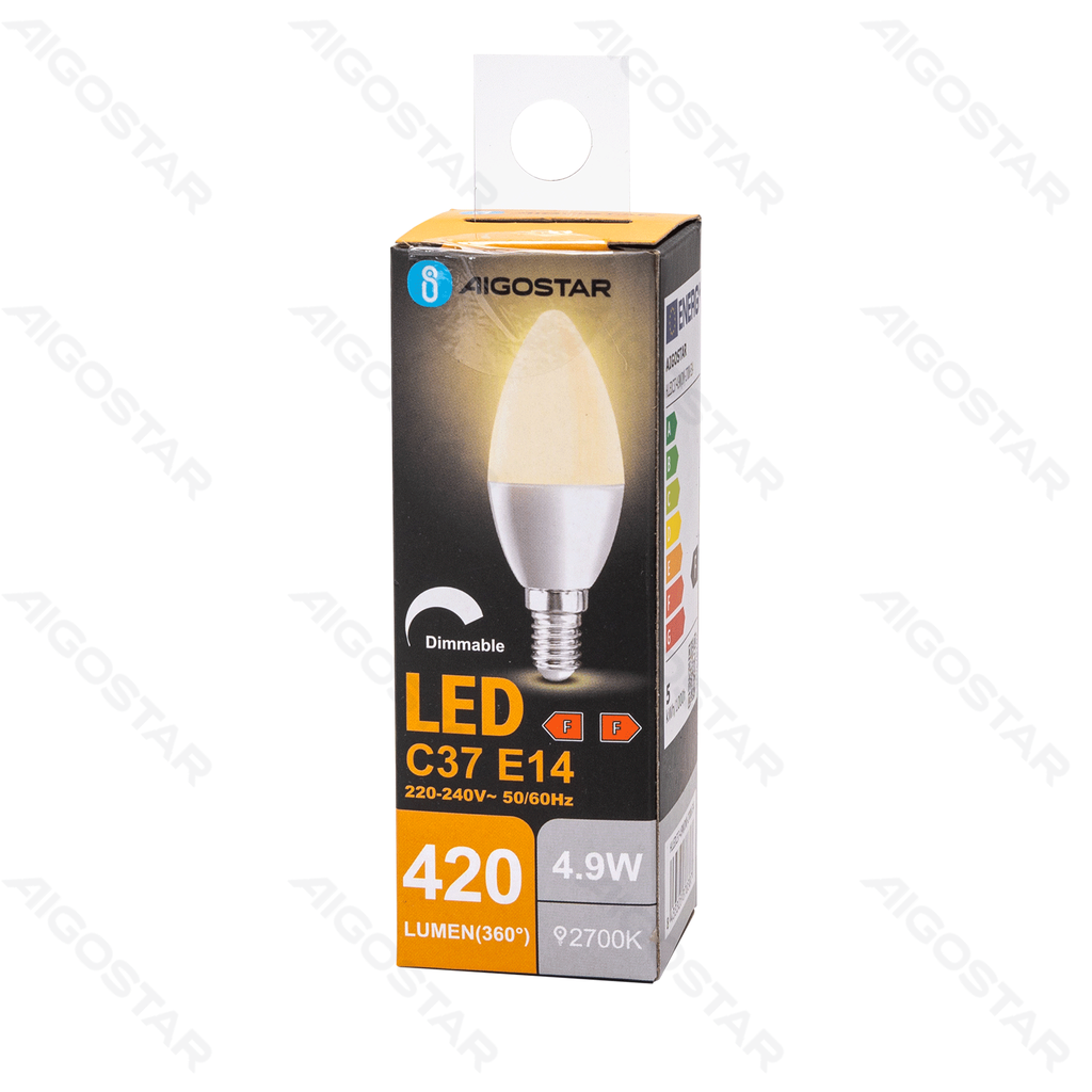 Aigostar Dimbare LED-lamp C37 E14 4 9W 2700K