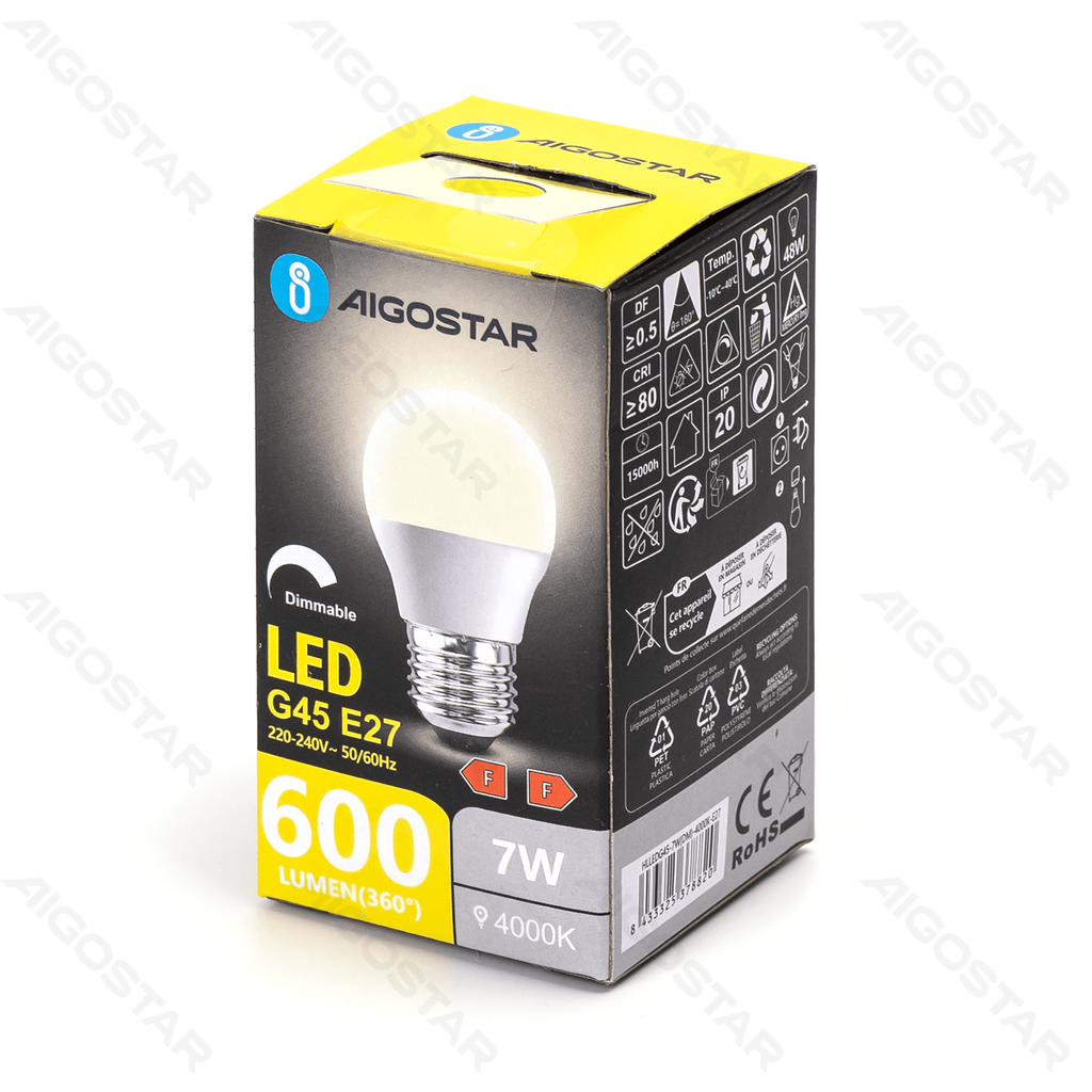 Aigostar Dimbare LED-lamp G45 E27 7W 4000K