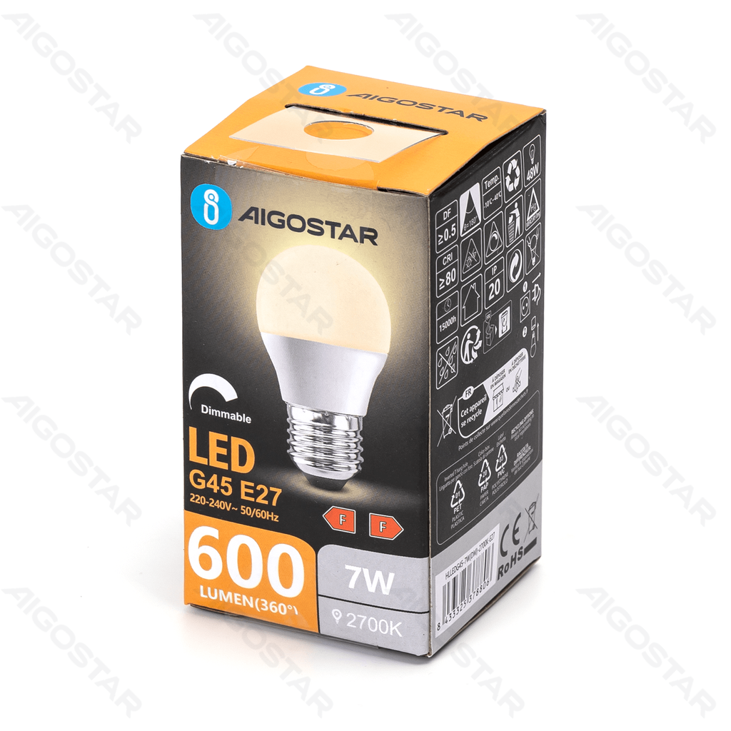 Aigostar Dimbare LED-lamp G45 E27 7W 2700K