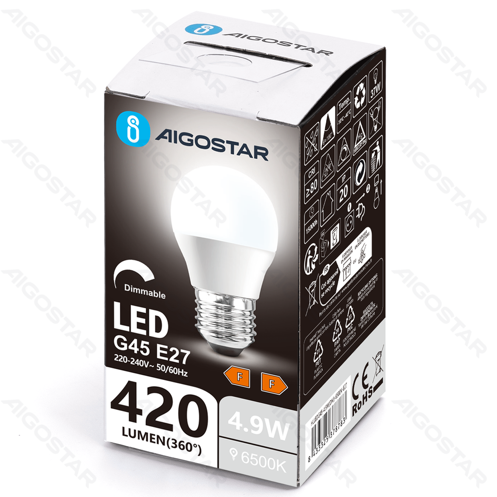 Aigostar Dimbare LED-lamp G45 E27 4 9W 6500K