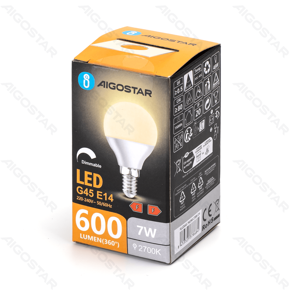Aigostar Dimbare LED-lamp G45 E14 7W 2700K