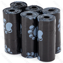 Nobleza Waste bags Dog paw print W23*L32cm 0.8 mil Black 6pcs