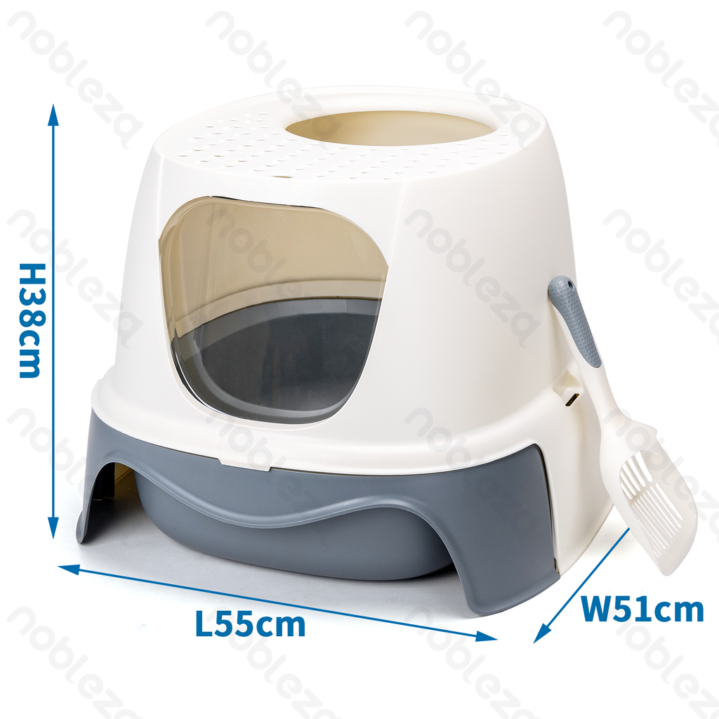 [B40304Z31] Nobleza Enclosed Litter Box with Scoop