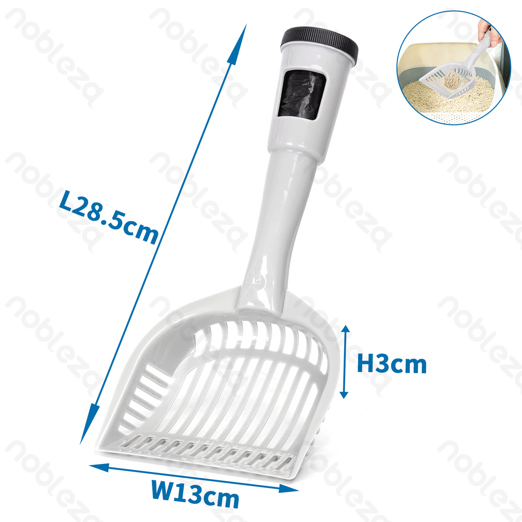 [B40304Z0J] Nobleza Schepje voor kattenbakvulling met ingebouwd compartiment om afval te bewaren