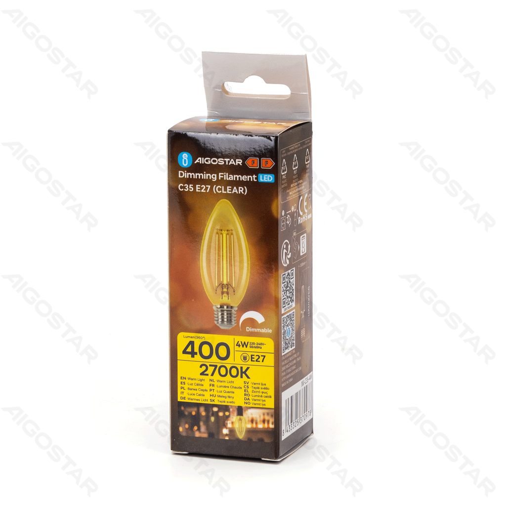 Aigostar Dimbare LED-gloeidraad C35 E27 4W 2700K