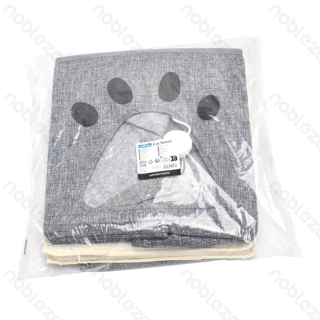 [B40303XV0] Nobleza : panier pliable pour chat avec griffoir modulable
