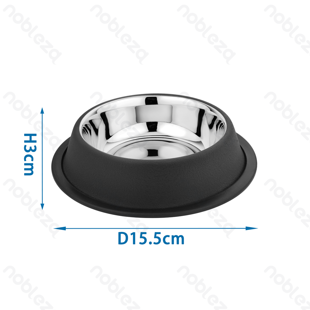 Nobleza Matte Black Stainless Steel Non-Slip Food Bowl
