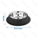 Nobleza Matte Black Stainless Steel Non-Slip Food Bowl