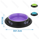 Nobleza Anti-slip huisdierenkom met pootjespatroon bijpassende kleuren (set van 3)