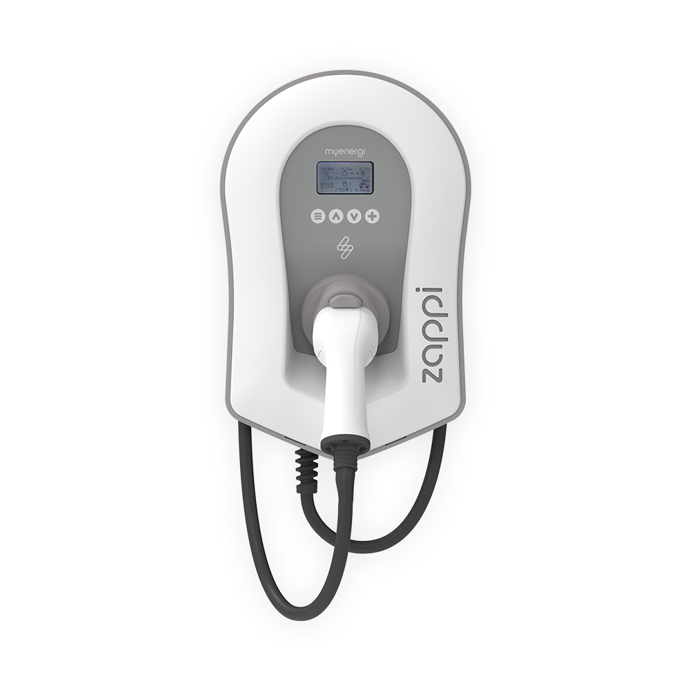 MyEnergi ZAPPI-2H22T Blanc - 22 kW, triphasé, 400 V+N, TYPE 2, avec câble de 6,50 mètres