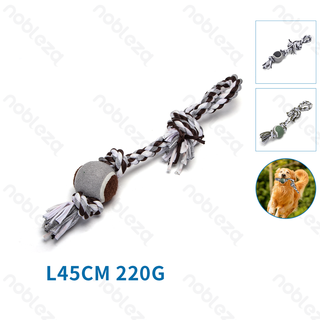 [B40708P0I] Jouet pour chien Nobleza avec corde en coton et balle en TPR
