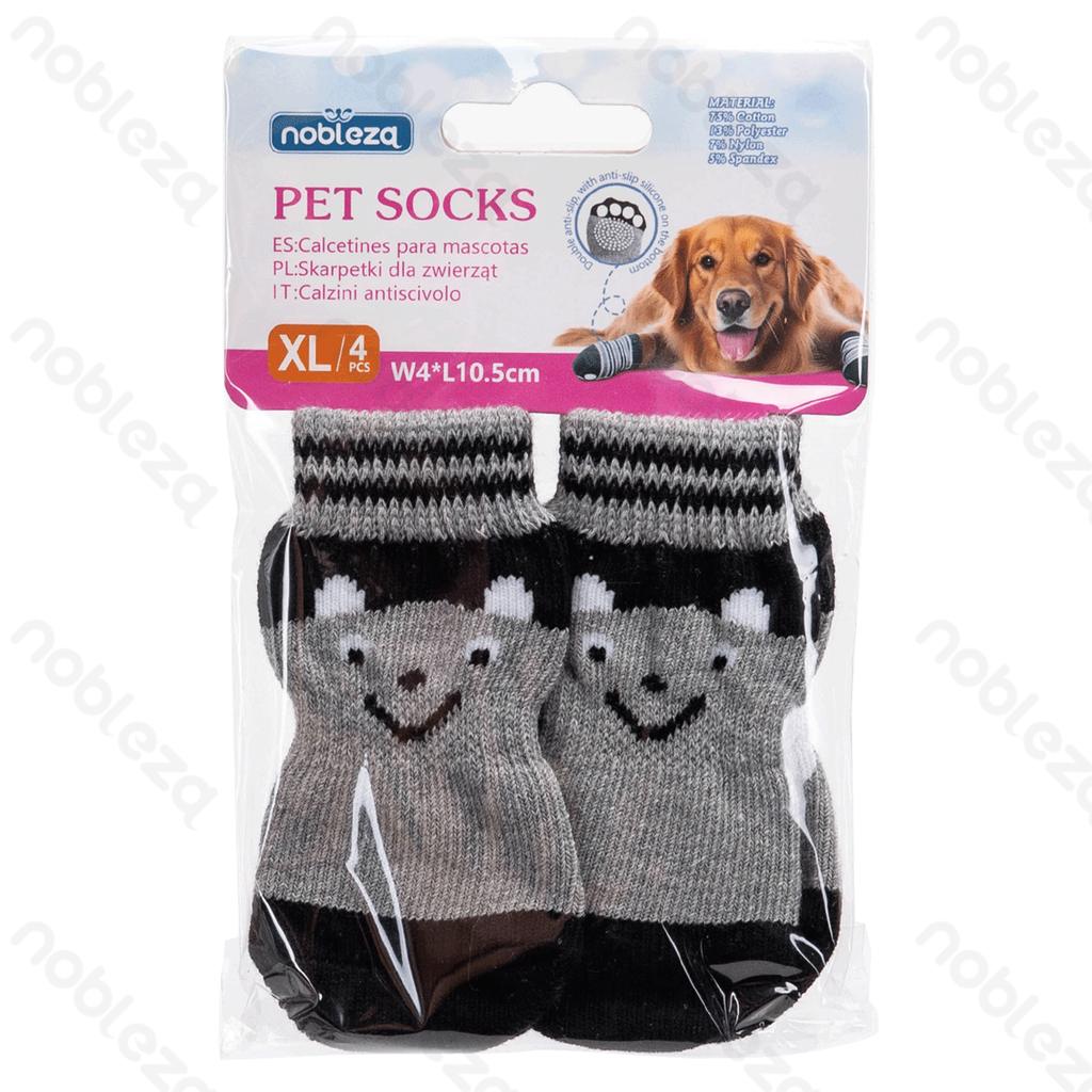 [B40701NB2] Nobleza Pet Socks with Animal Print