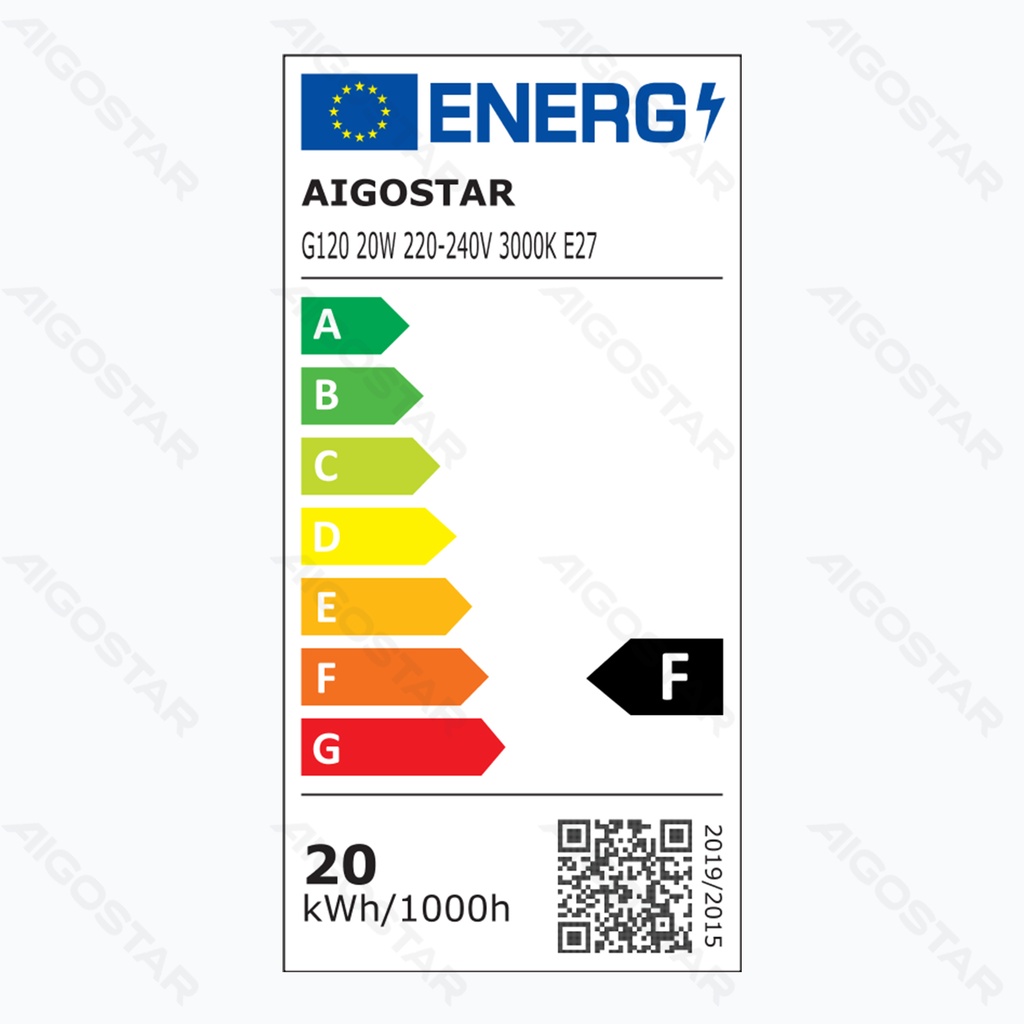 Aigostar LED G120 E27 20W 3000k