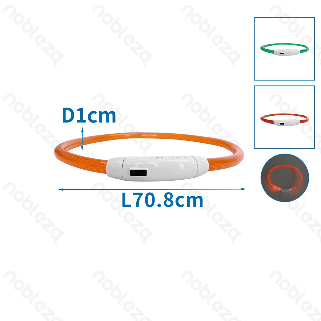 [B40707LJ6] Nobleza PVC LED halsband met 3 dimniveaus
