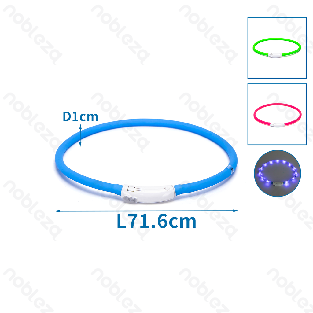 [B40707LJ4] Collier LED en silicone Nobleza avec 3 niveaux de luminosité