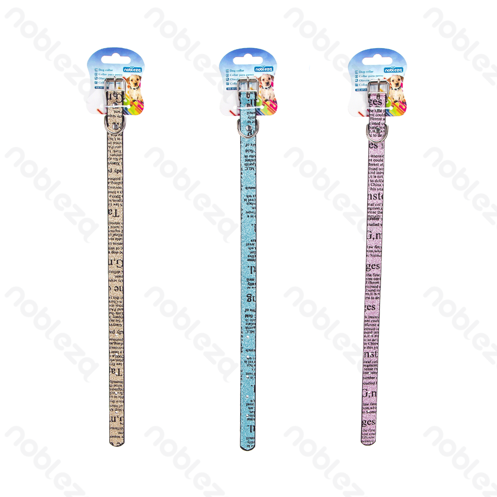 [B40707KF9] Nobleza PU lederen hondenhalsband met letterprint