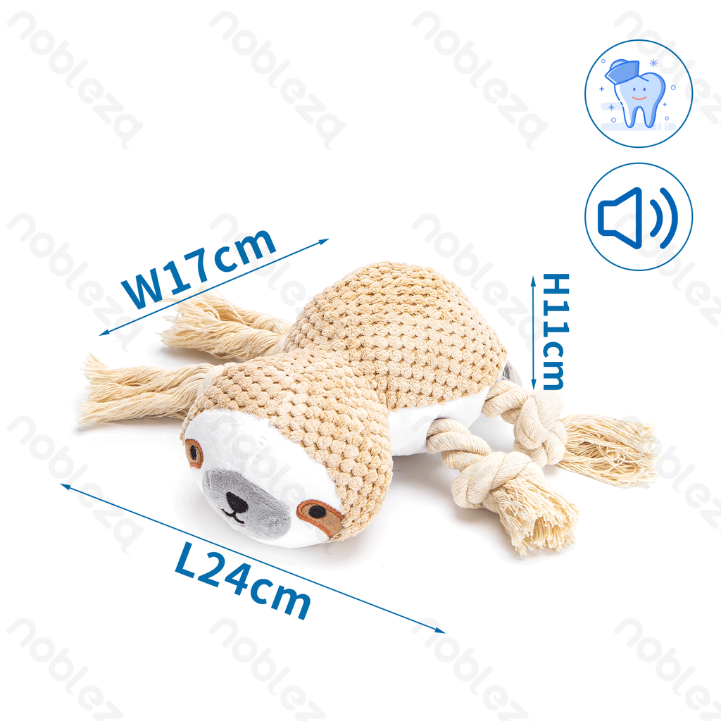 Nobleza Squeaky Dog Toy: Sloth Plush