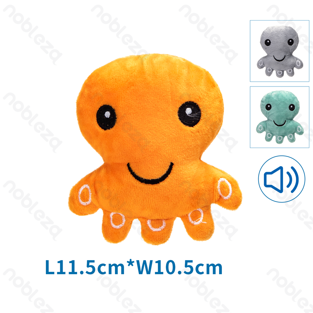 Nobleza Pluche hondenspeelgoed met geluid - Octopus