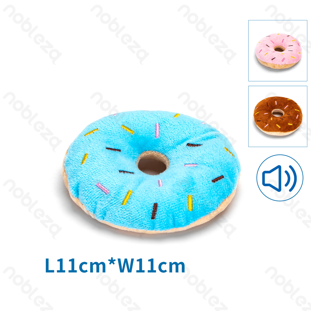 Nobleza Plüsch-Hundespielzeug mit Geräusch – Donuts