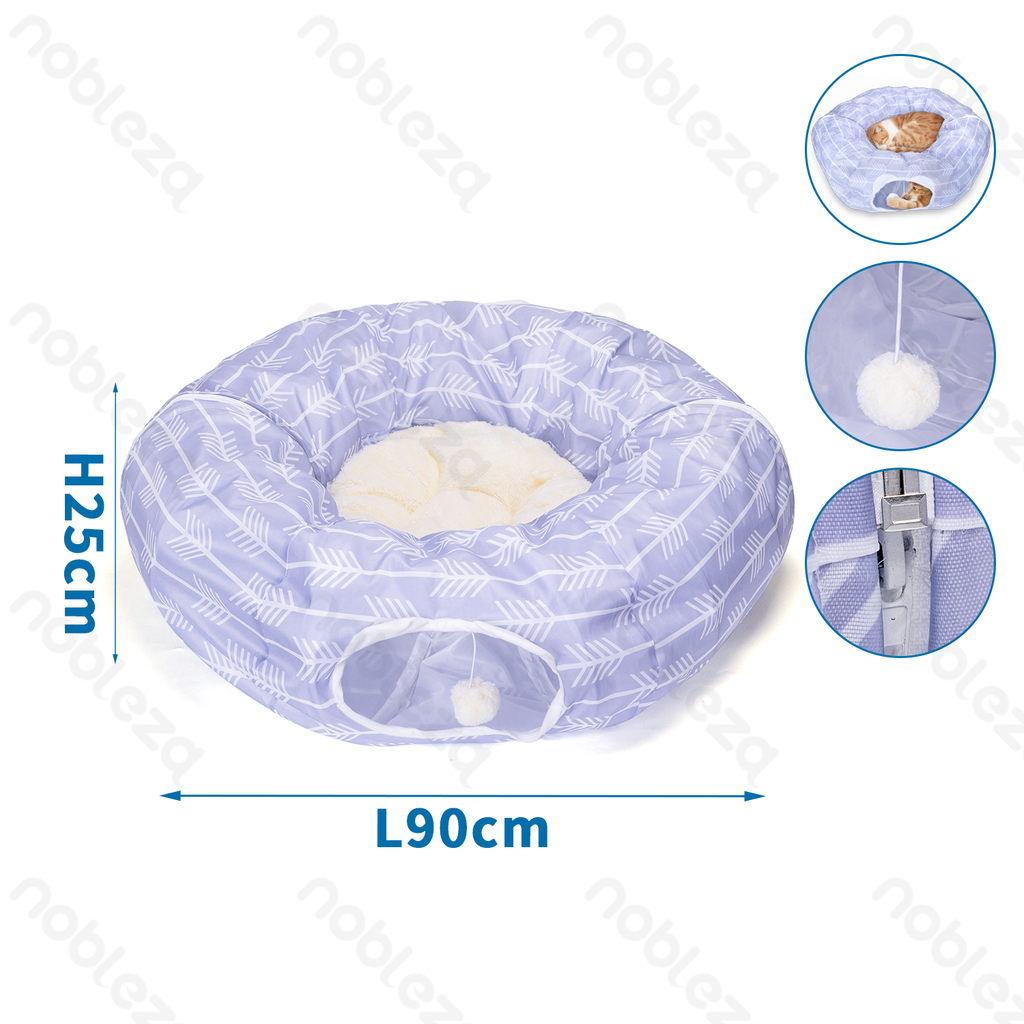 [B40300IH9] Tunnel rond pour chat en tissu Oxford Nobleza