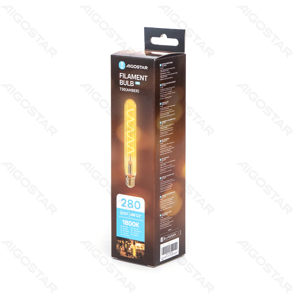 LED Gloeilamp (Amber) T30 E27 4W
