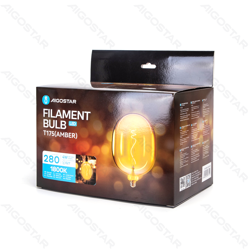 Aigostar LED Gloeilamp (T175) E27 4W
