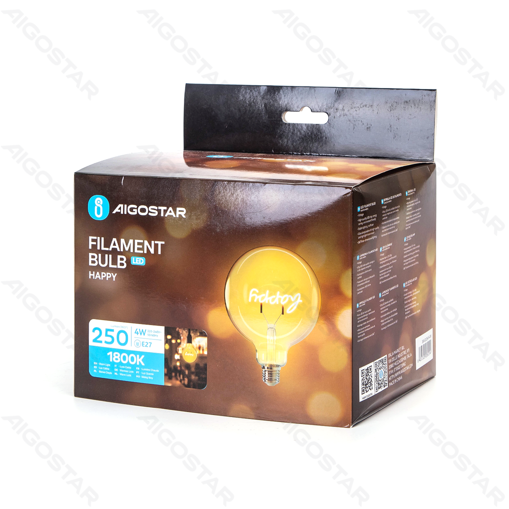 Aigostar LED Gloeilamp (Happy) E27 4W