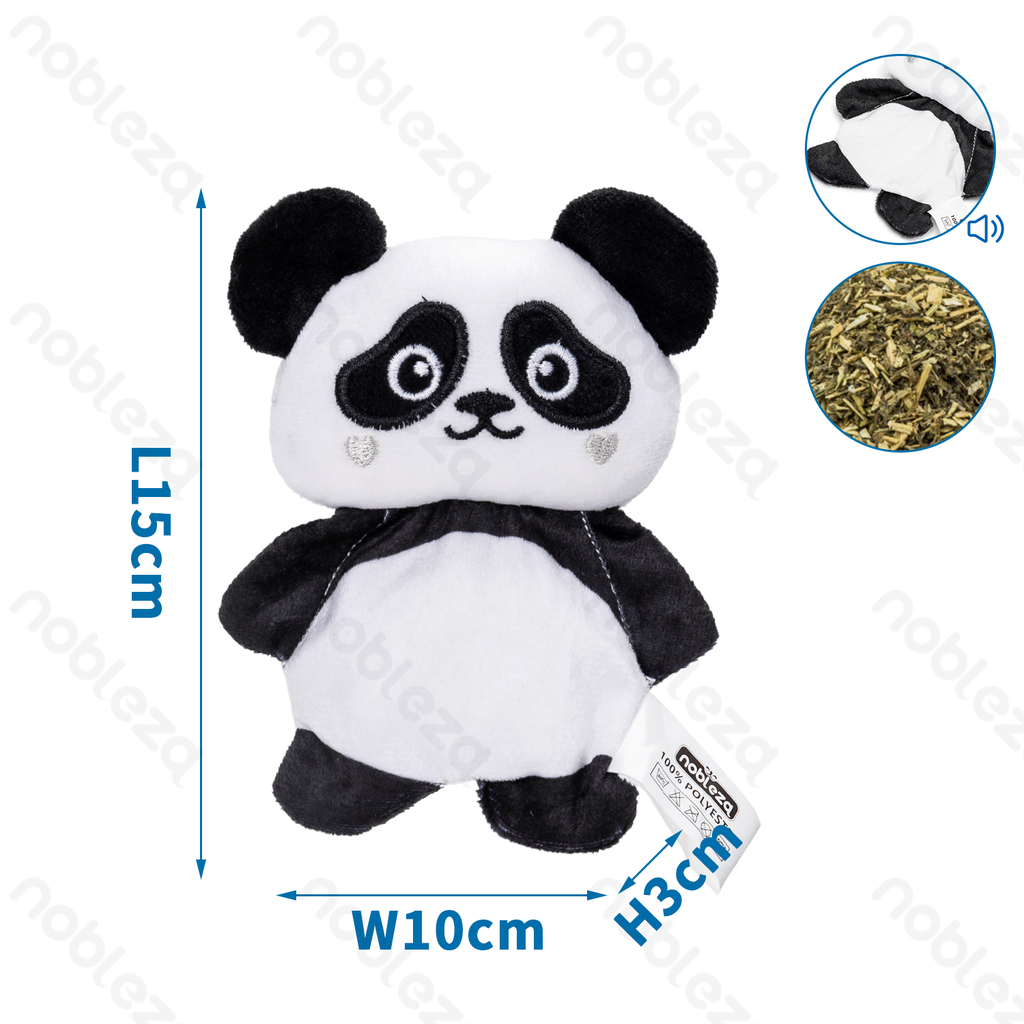 [B40307HQ3] Nobleza – Plüsch-Panda-Spielzeug mit gekräuseltem Katzenminze