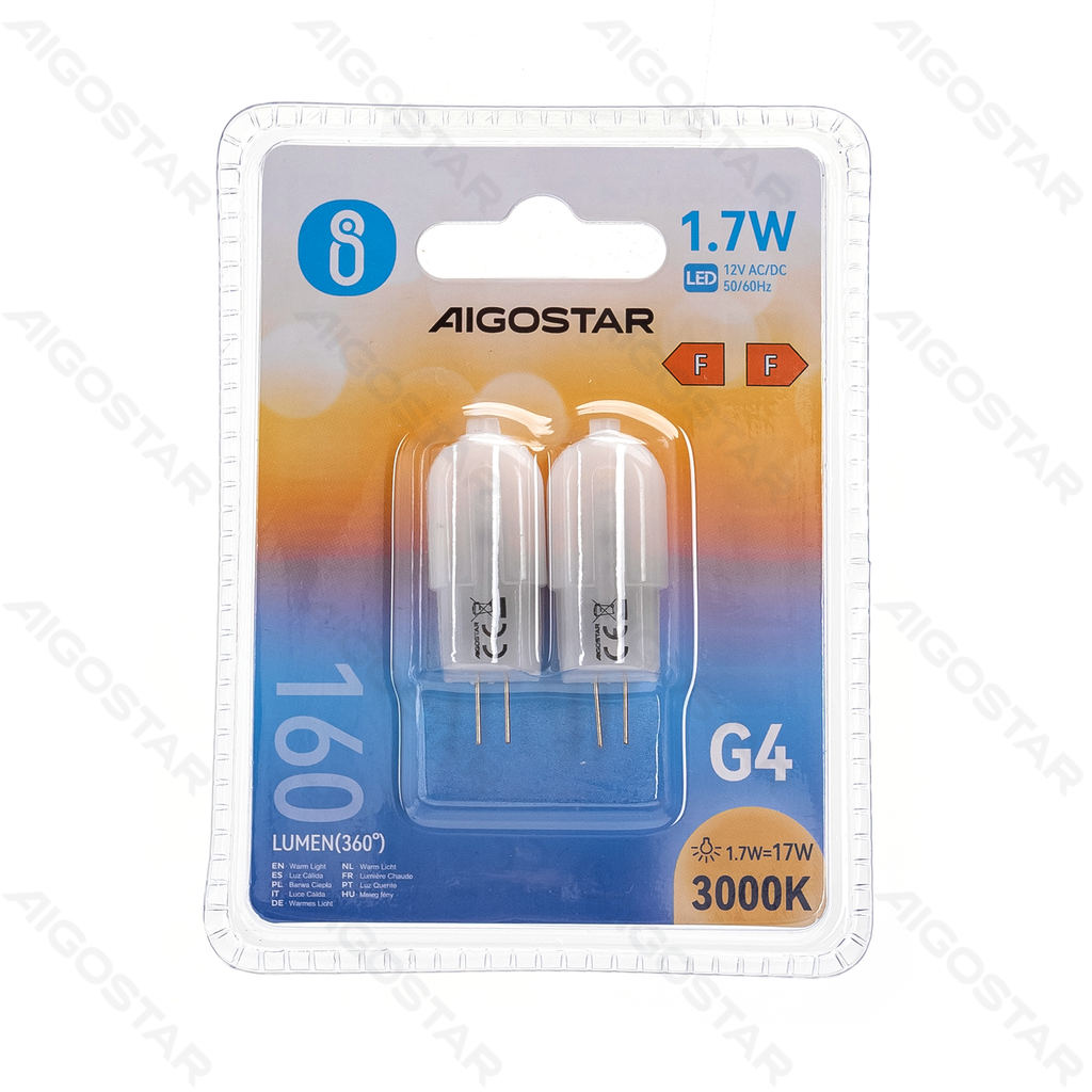 [B10101H2U] LED Lampkralen (Melkwit) G4 1.7W 2st