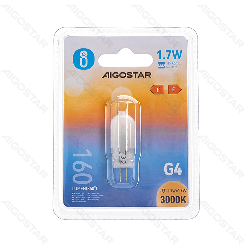 [B10101H2X] Aigostar LED Lampkralen (Melkwit) G4 1.7W