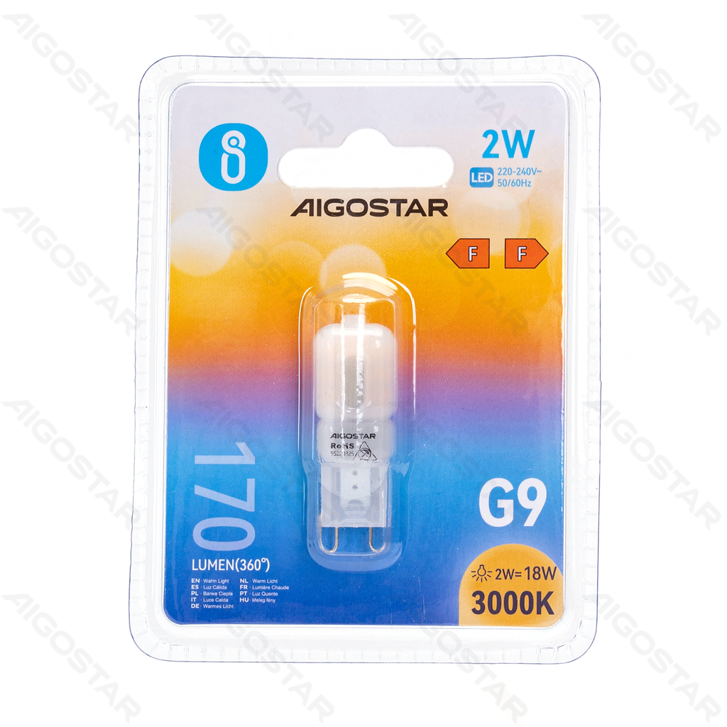 [B10101H22] Aigostar LED Lampkralen (Melkwit) G9 2W