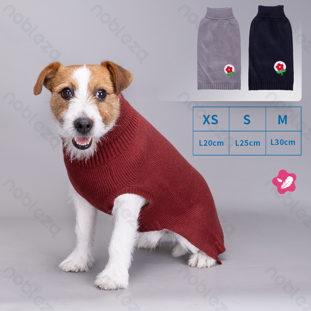 [B40701C3V] Nobleza Crew Neck Sweater with Floral Appliqué Print