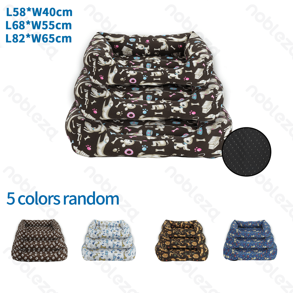 [B40703G0O] Nobleza Pet-Hundebett, rutschfest, quadratisch, S, M, L, L58*B40 cm, L68*B55 cm, L82*B65 cm, 5 verschiedene Designs