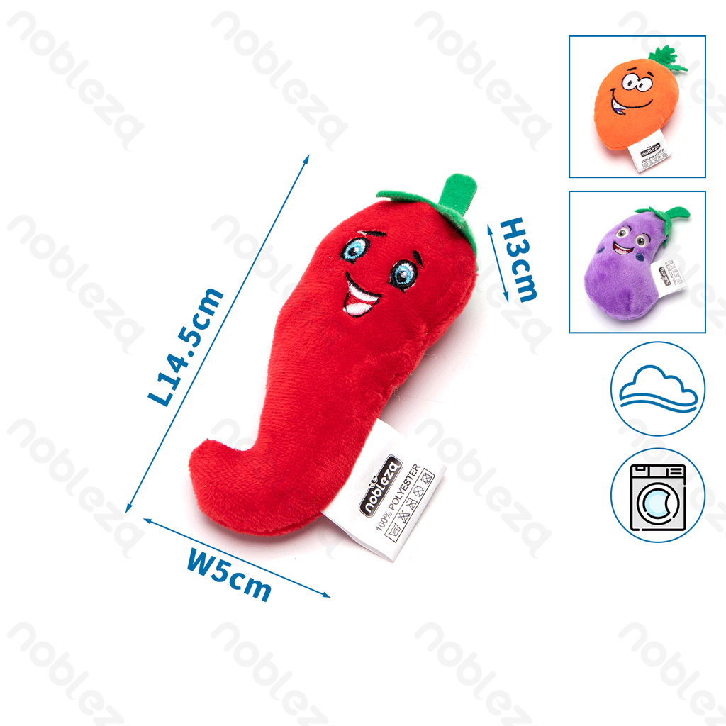 [B40708C59] Nobleza Plush Toy: Pepper/Eggplant/Carrot