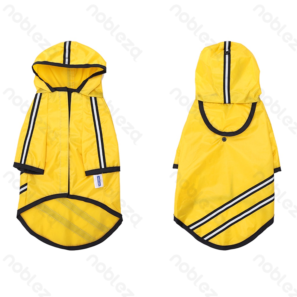 [B40701GA9] Nobleza Double-Striped Raincoat with Hood