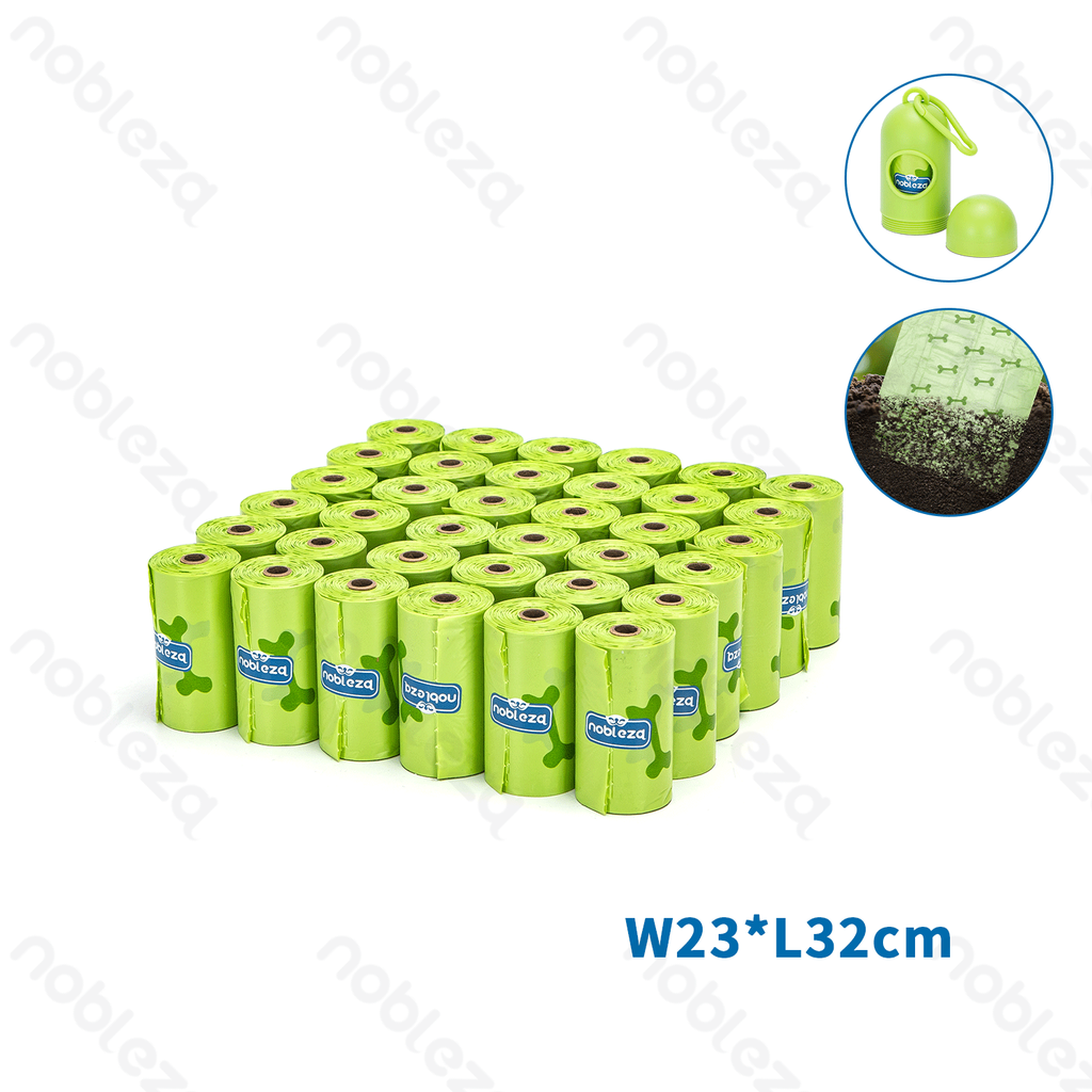 [B40704AX6] Aigostar Biodegradable trash bag W23*L32cm 1.5 mil Green 36pcs