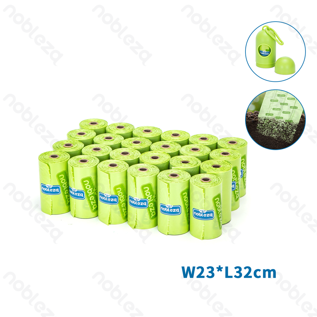 [B40704AX5] Aigostar Biodegradable trash bag W23*L32cm 1.5 mil Green 24pcs