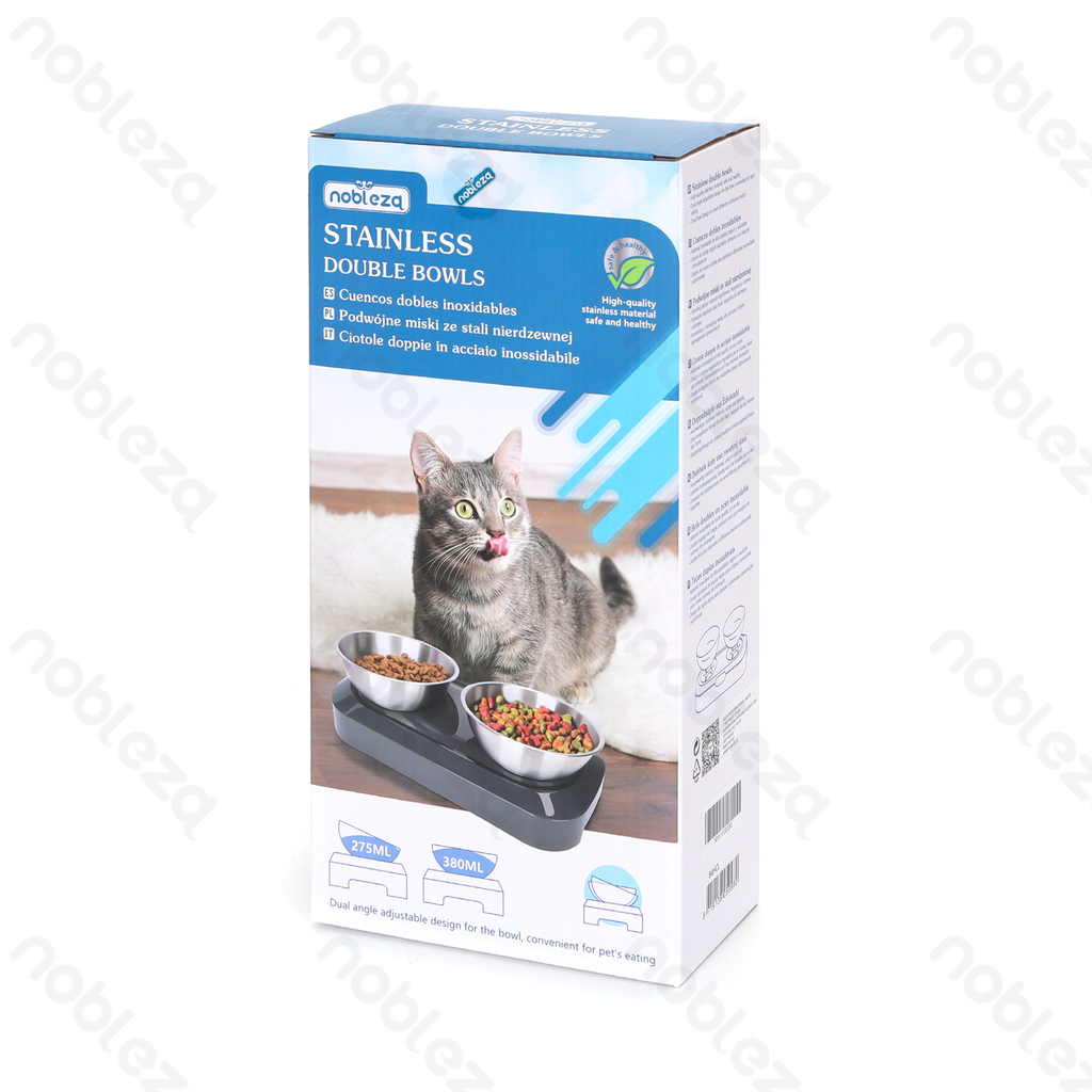 [B40303B4H] Nobleza RVS voer- en drinkbak voor huisdieren