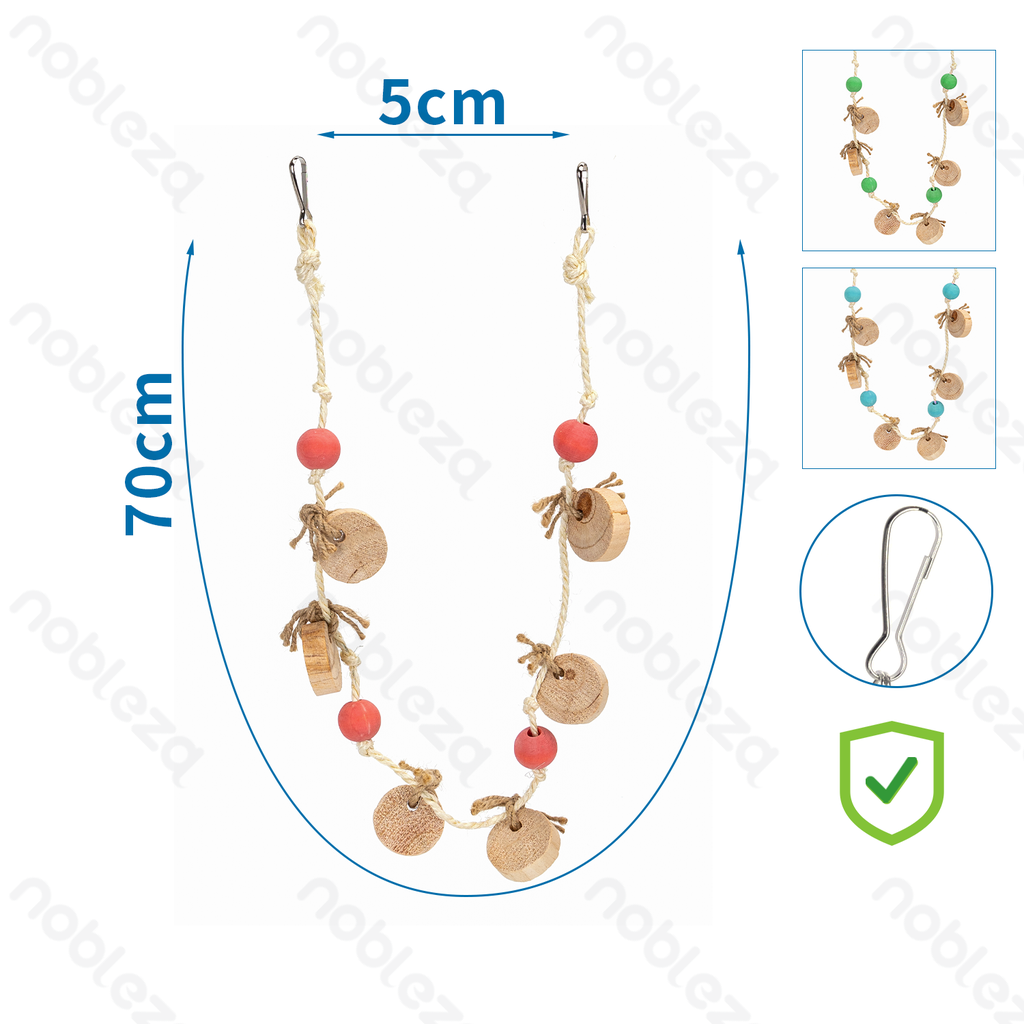 [B40601AN7] Aigostar Koord met houten blokken